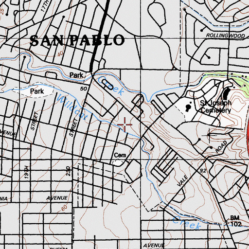 Topographic Map of San Pablo Police Department, CA