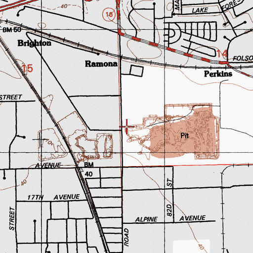 Topographic Map of Sacramento County Sheriff's Office, CA