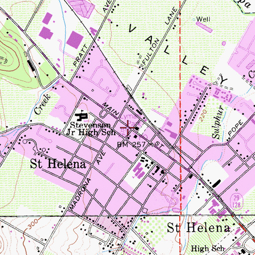 Topographic Map of Saint Helena Police Department, CA
