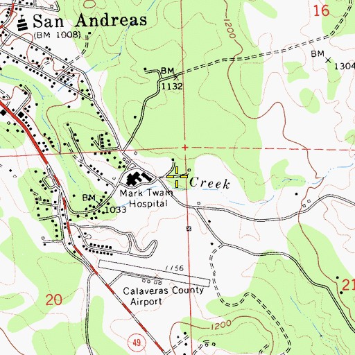 Topographic Map of Calaveras County Sheriff's Office, CA