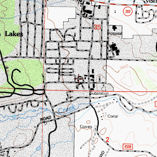 Topographic Map of Mammoth Lakes Police Department, CA