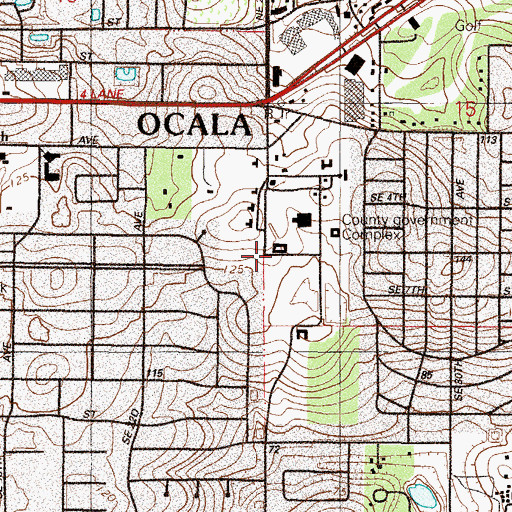 Topographic Map of Florida Highway Patrol - Ocala Troop B, FL