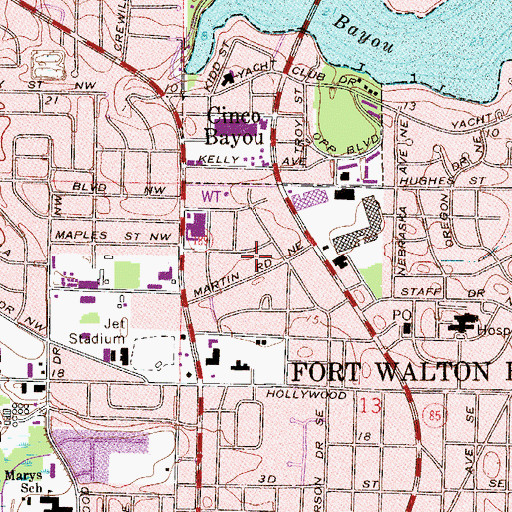 Topographic Map of Federal Bureau of Investigation - Fort Walton Beach Resident Agency, FL