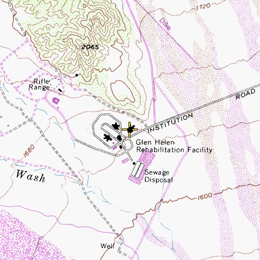 Topographic Map of San Bernardino County Sheriff's Department, CA