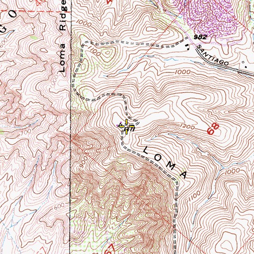 Topographic Map of Orange County Sheriffs Department, CA