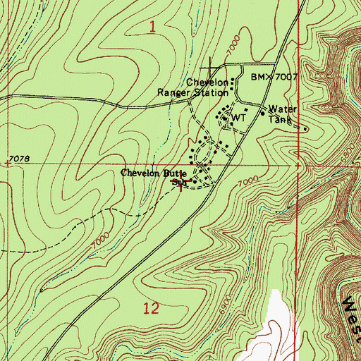 Topographic Map of Chevelon Butte School, AZ