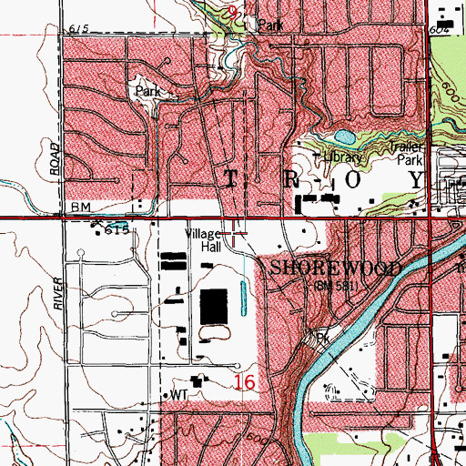Topographic Map of Shorewood Police Department, IL