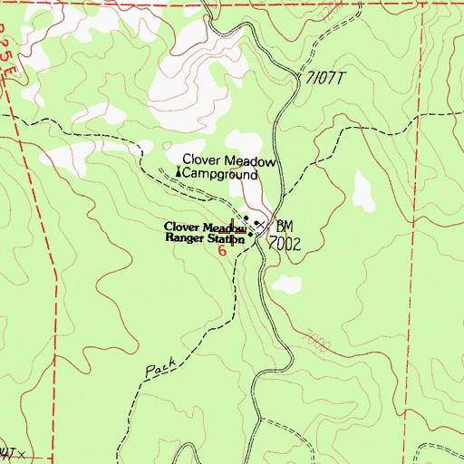 Topographic Map of Clover Meadow Ranger Station, CA