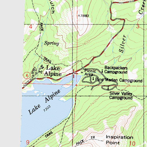 Topographic Map of Chickaree Picnic Area, CA