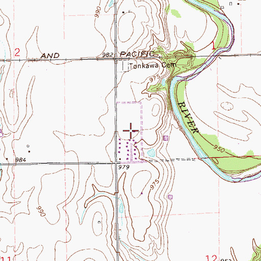 Topographic Map of Fort Oakland Police Department, OK