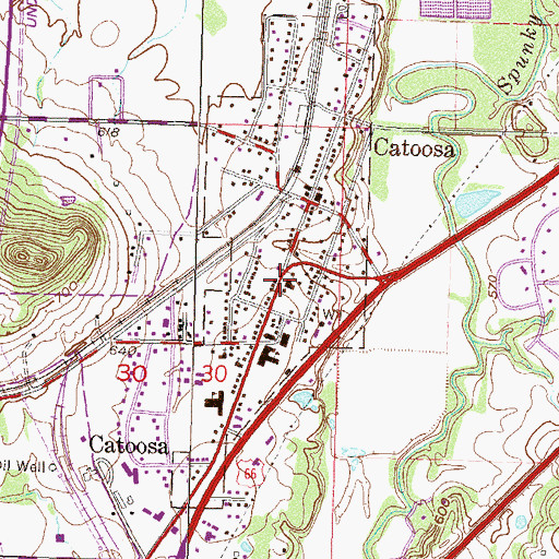 Topographic Map of Catoosa Police Department, OK