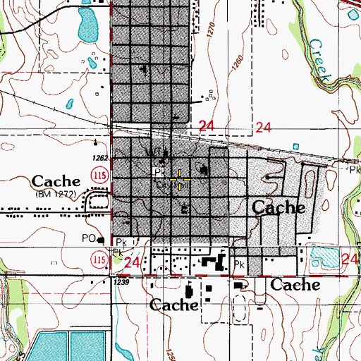 Topographic Map of Cache Police Department, OK