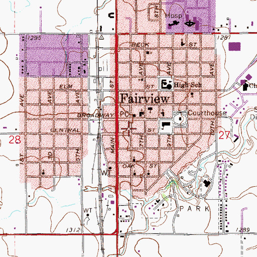 Topographic Map of Fairview Police Department, OK