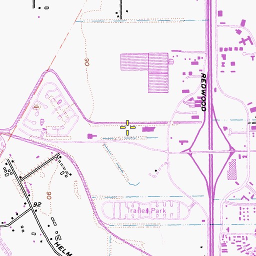 Topographic Map of California Highway Patrol Golden Gate Division - Santa Rosa, CA