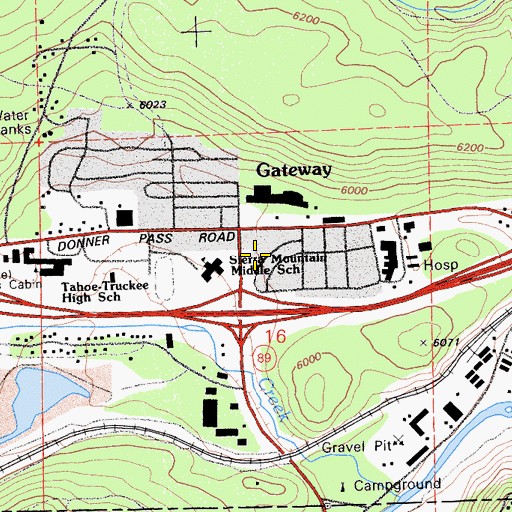 Topographic Map of California Highway Patrol Valley Division - Truckee, CA