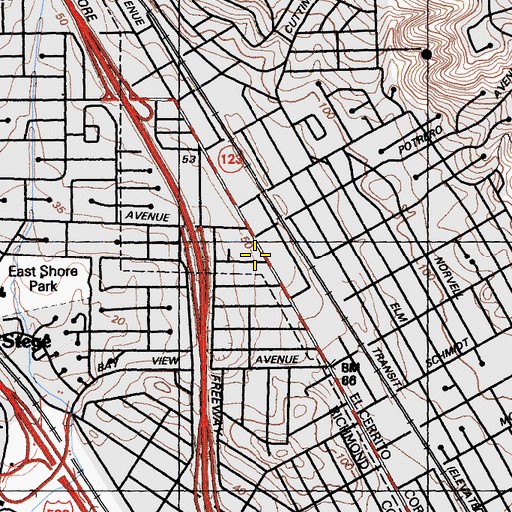 Topographic Map of El Cerrito Carrier Annex Post Office, CA