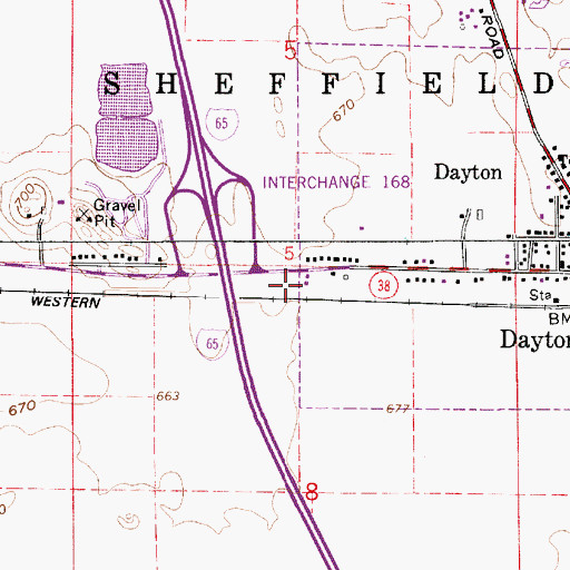 Topographic Map of Dayton Police Department, IN