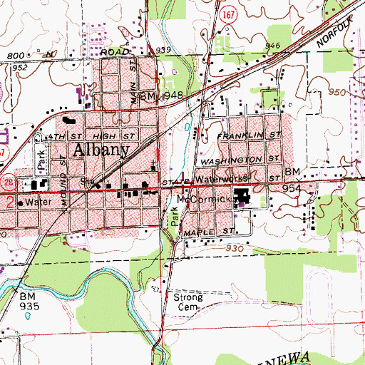 Topographic Map of Albany Police Department, IN