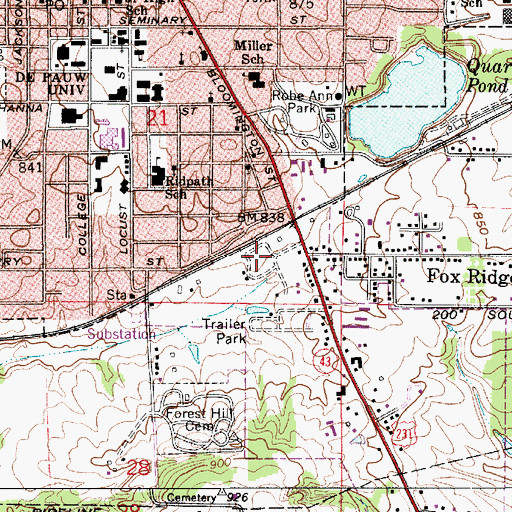 Topographic Map of Putnam County Sheriff's Office, IN