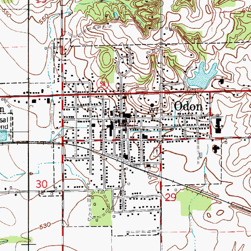 Topographic Map of Odon Police Department, IN