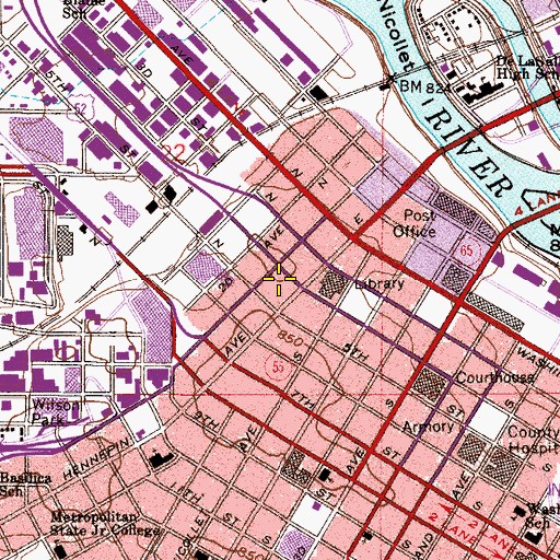 Topographic Map of Minneapolis Police Department Precinct 1, MN