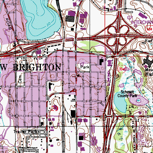 Topographic Map of New Brighton Police Department, MN