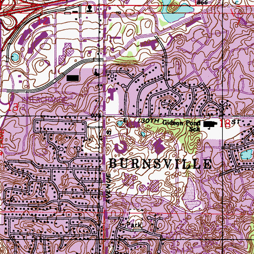Topographic Map of Burnsville Police Department, MN