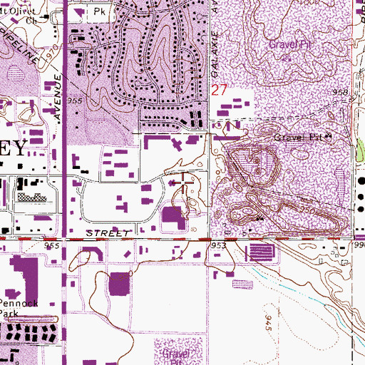 Topographic Map of Apple Valley Police Department, MN