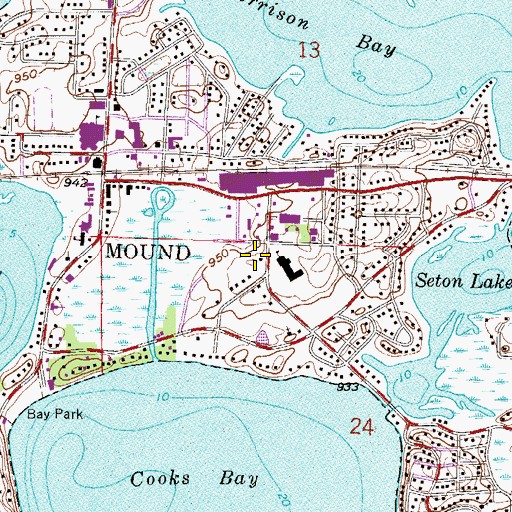 Topographic Map of Mound Police Department, MN