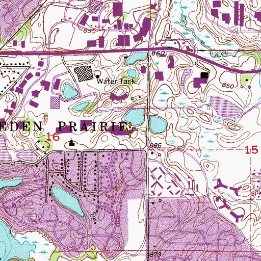 Topographic Map of Eden Prairie Police Department, MN