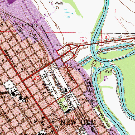 Topographic Map of Minnesota River Valley Juvenile Detention Center, MN