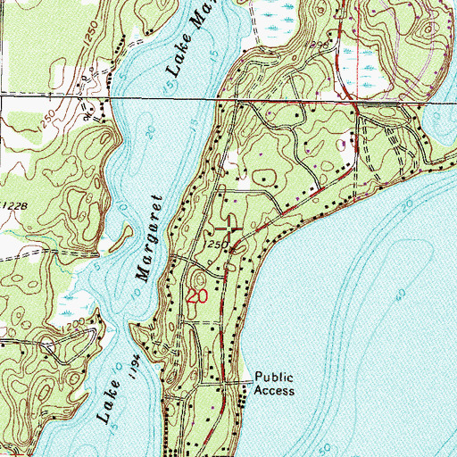 Topographic Map of Lake Shore Police Department, MN