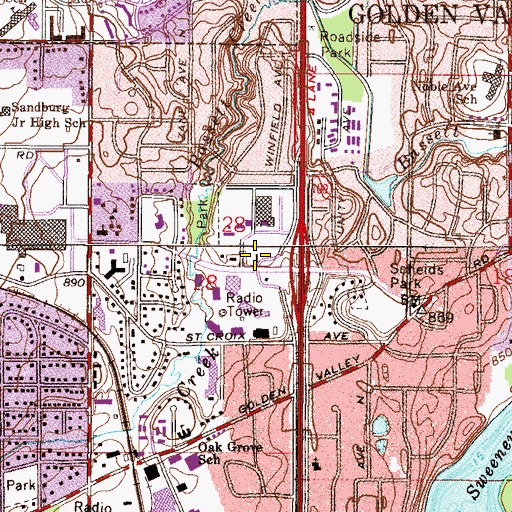 Topographic Map of Minnesota Department of Public Safety - Minnesota State Police District 2500, MN