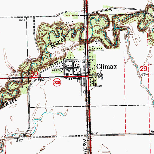 Topographic Map of Climax Police Department, MN