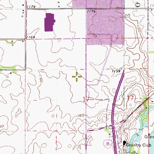 Topographic Map of Steele County Detention Center, MN