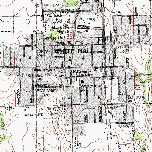 Topographic Map of White Hall Police Department, IL