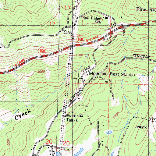 Topographic Map of Mountain Rest Station, CA