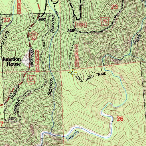 Topographic Map of Sky High Trail, CA