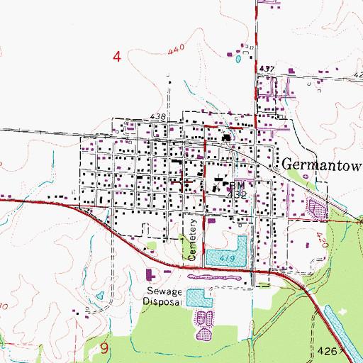 Topographic Map of Germantown Police Department, IL