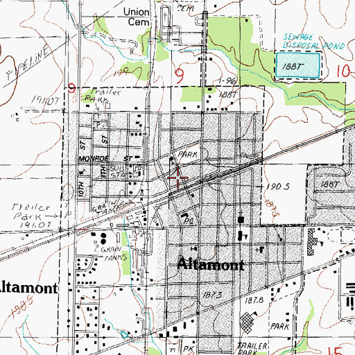 Topographic Map of Altamont Police Department, IL