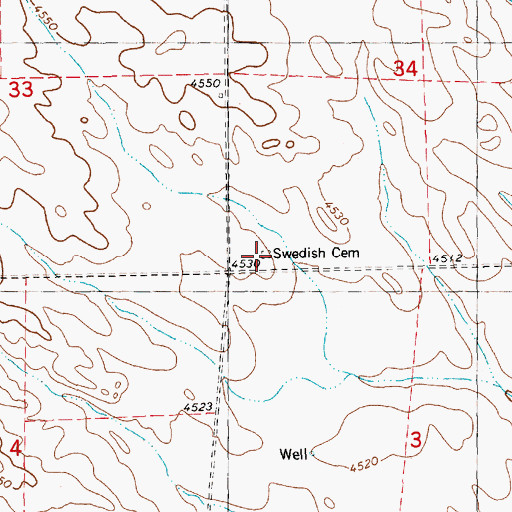 Topographic Map of Smyrna Cemetery, NE