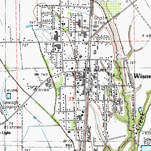 Topographic Map of Wisner Post Office, LA