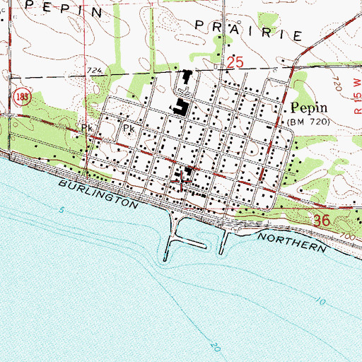 Topographic Map of Pepin Police Department, WI