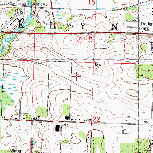 Topographic Map of Green Lake County Sheriff's Office, WI
