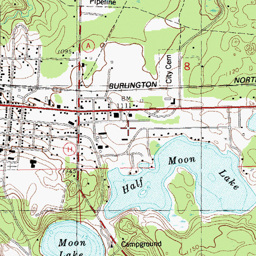 Topographic Map of Iron River Police Department, WI