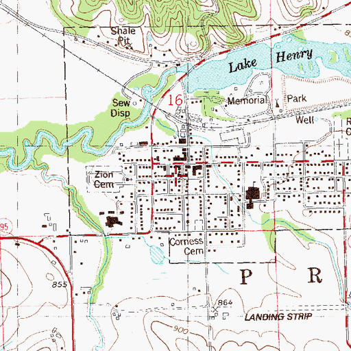 Topographic Map of Blair Police Department, WI