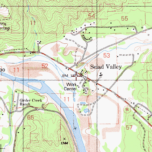 Topographic Map of Seiad Valley Post Office, CA