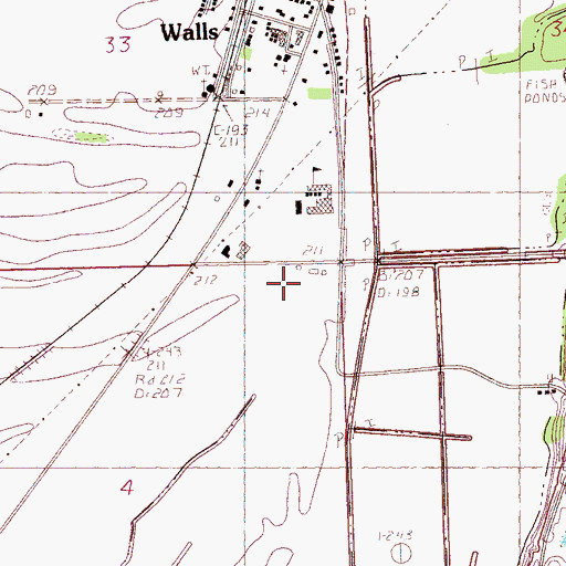 Topographic Map of Walls Police Department, MS