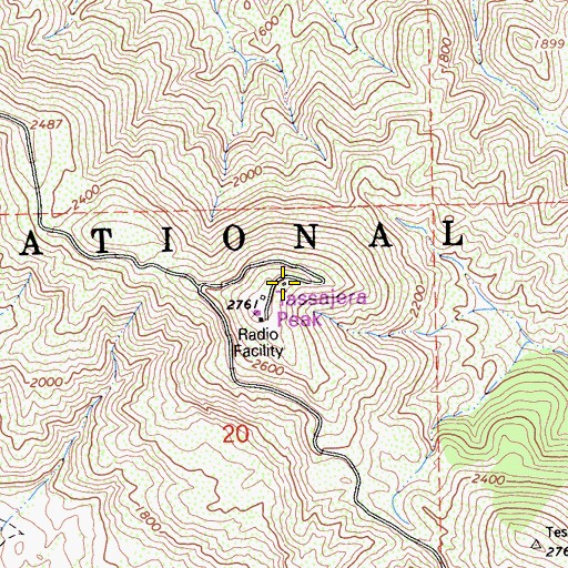 Topographic Map of Tassajera Peak, CA