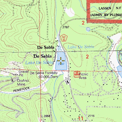 Topographic Map of Lake De Sabla, CA